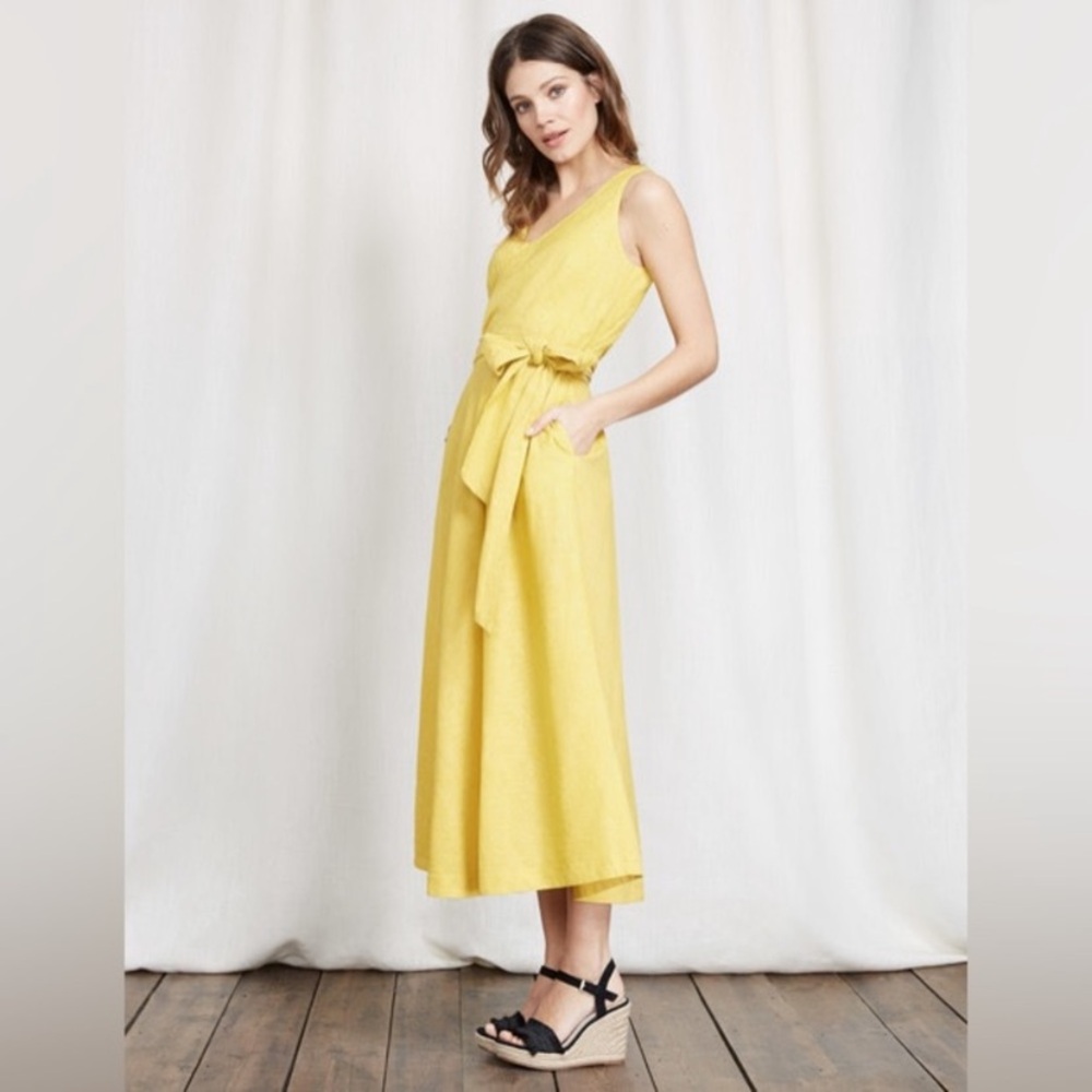 Boden Riviera Yellow Wrap Dress - Picture 2 of 5